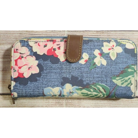 Cath Kidston Handbags - Kath Kidston London Zip Around Wallet Floral Cherry Blossom Oilcloth Cotton PVC
